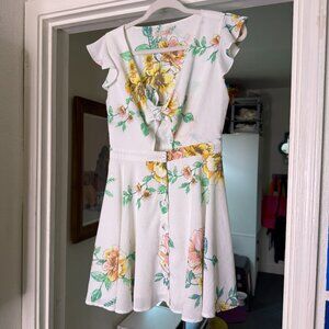 Spring A-Line Dress with cut out